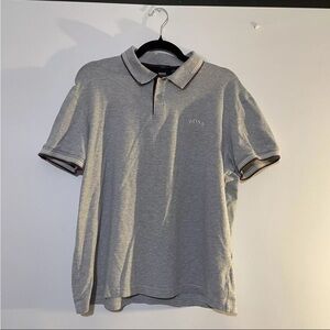 Xl Hugo Boss Cotton Elastime Mix Grey Polo Shirt Slim Fit